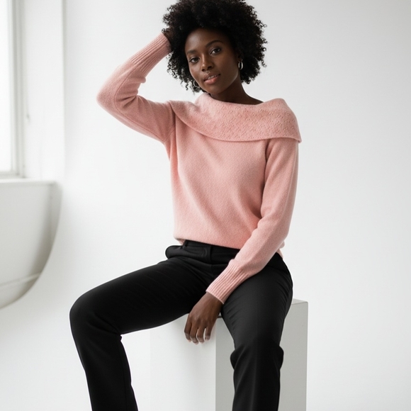 ANN Taylor LOFT Wool /Cashmere/Angora Off-shoulder  Sweater S - Picture 7 of 10